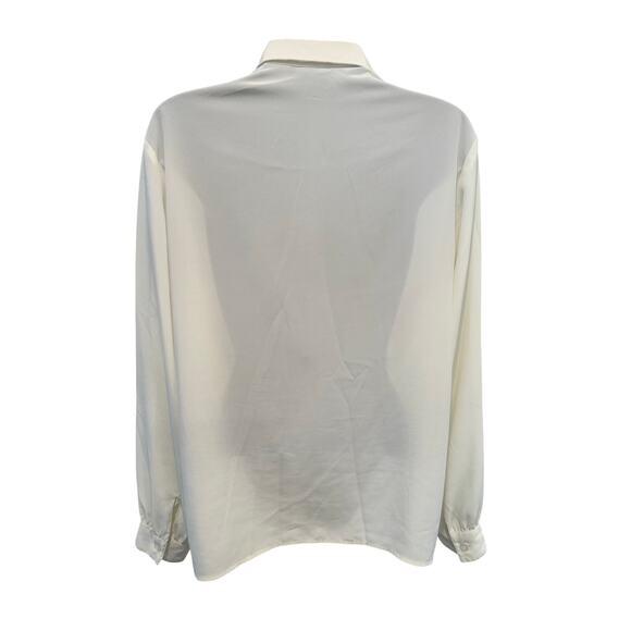 Breckenridge Vintage Ivory Cream Box Pleated Long Sleeve Blouse-Size 10 - Picture 5 of 9